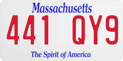 MA license plate 441QY9