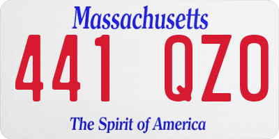 MA license plate 441QZ0