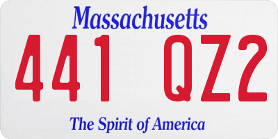 MA license plate 441QZ2