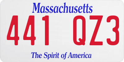 MA license plate 441QZ3