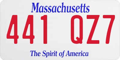MA license plate 441QZ7