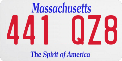 MA license plate 441QZ8
