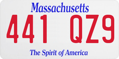MA license plate 441QZ9