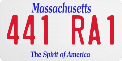 MA license plate 441RA1