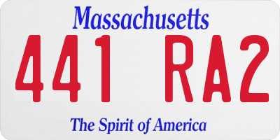 MA license plate 441RA2