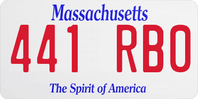 MA license plate 441RB0