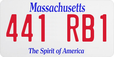 MA license plate 441RB1