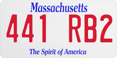 MA license plate 441RB2