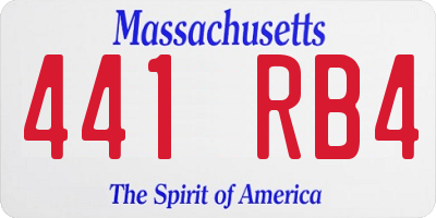 MA license plate 441RB4