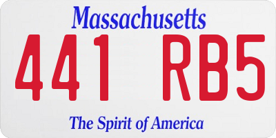 MA license plate 441RB5