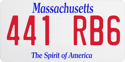 MA license plate 441RB6