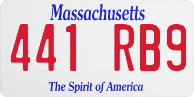 MA license plate 441RB9