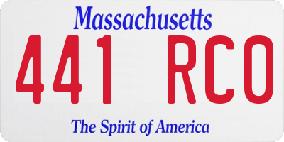 MA license plate 441RC0