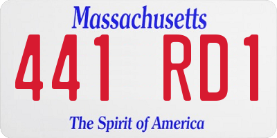MA license plate 441RD1