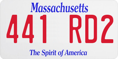MA license plate 441RD2