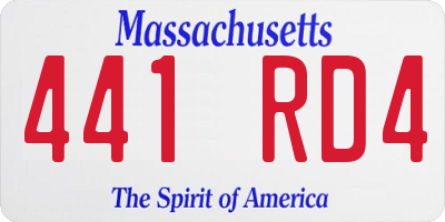 MA license plate 441RD4