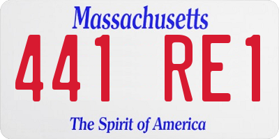 MA license plate 441RE1