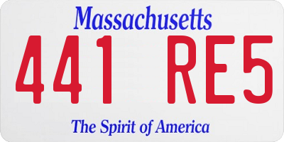 MA license plate 441RE5