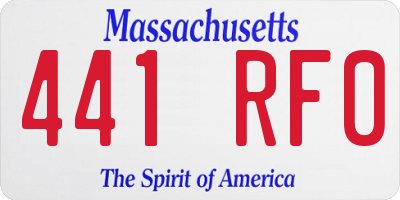 MA license plate 441RF0