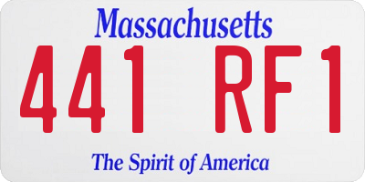 MA license plate 441RF1