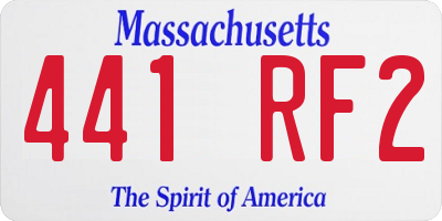MA license plate 441RF2