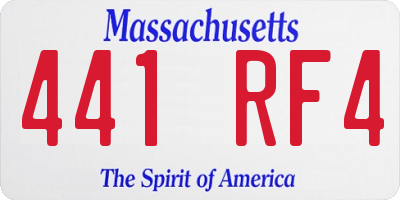 MA license plate 441RF4