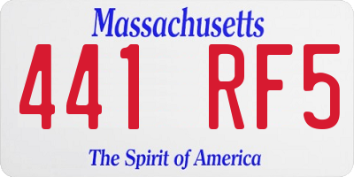 MA license plate 441RF5