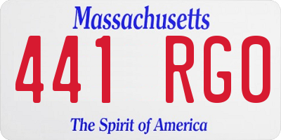 MA license plate 441RG0