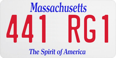 MA license plate 441RG1