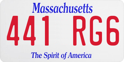 MA license plate 441RG6