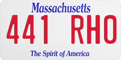MA license plate 441RH0