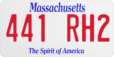MA license plate 441RH2