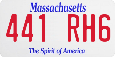 MA license plate 441RH6