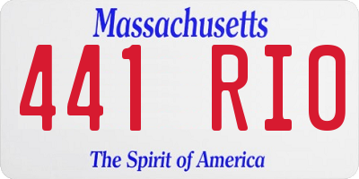 MA license plate 441RI0