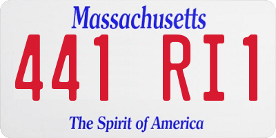 MA license plate 441RI1