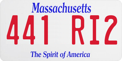 MA license plate 441RI2