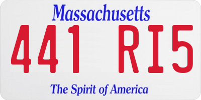 MA license plate 441RI5
