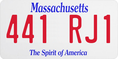 MA license plate 441RJ1