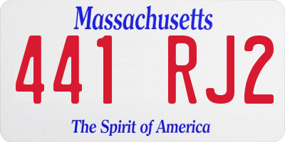 MA license plate 441RJ2