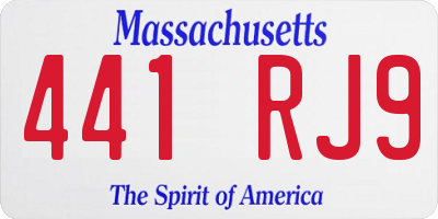 MA license plate 441RJ9