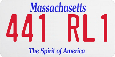 MA license plate 441RL1