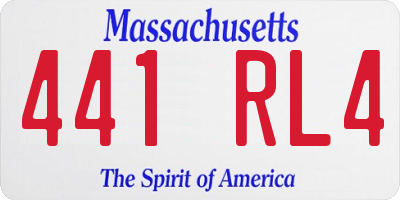 MA license plate 441RL4