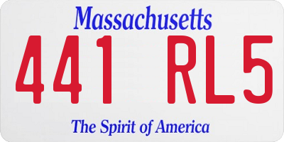 MA license plate 441RL5