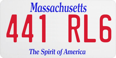 MA license plate 441RL6