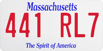 MA license plate 441RL7