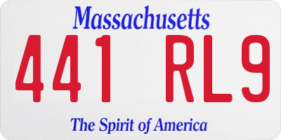 MA license plate 441RL9