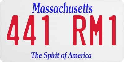 MA license plate 441RM1