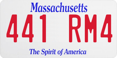 MA license plate 441RM4
