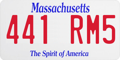 MA license plate 441RM5