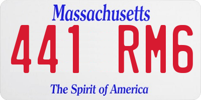 MA license plate 441RM6